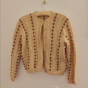 Vintage Embroidered Roses Sweater